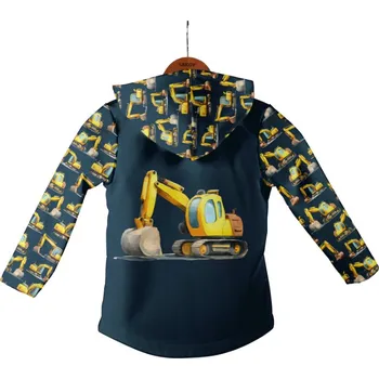 Panel se střihem 104 softshell bunda bagry tmavě modré