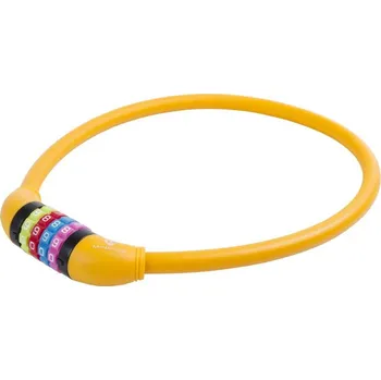 Zámek na kolo zámek M-Wave 12x650mm kódový Security silicon oranžový