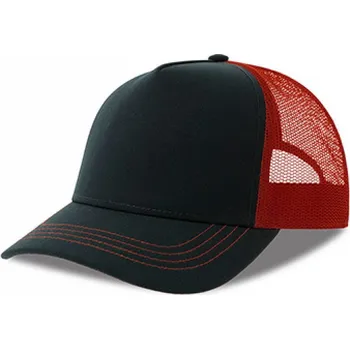 Kšiltovka Atlantis Headwear Různobarevná raperská 5 panelová kšiltovka se síťkou Barva: modrá námořní - vínová AT426