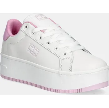 Dámské tenisky Kožené tenisky Tommy Jeans TJW FLATFORM PATENT SNEAKER EN0EN02864 bílá 00X, EUR 40