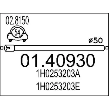 Výfuková trubka Výfuková trubka MTS 01.40930