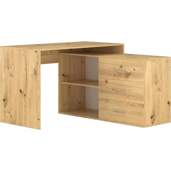 Psací stůl se zásuvkami a univerzálním rohem P/L JULES dub artisan WM0035