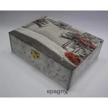 Dárková krabička Dřevěná krabička - 6 přihrádek - Benátky