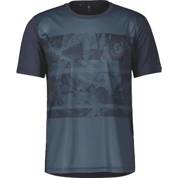 Cyklistické oblečení Cyklistický dres SCOTT M's Trail Flow SS Metal Blue/Dark Blue Velikost: L