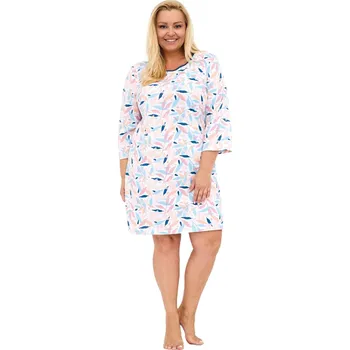 Dámské oblečení Noční košile CORNETTE 464/457 HANNAH 2 PLUS bílá-růžová 3XL 0