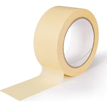 Lepicí páska Maskovací lepící páska 50 mm x 50 m, bílá - solvent (90°C) (Maskovací lepící pásky - impregrovaný krepový papír, solvent )