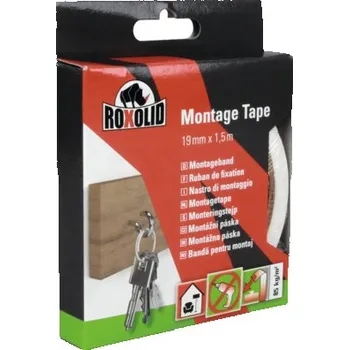 Lepicí páska ROXOLID Montage Tape montážní páska bílá 19 mm x 1,5 m