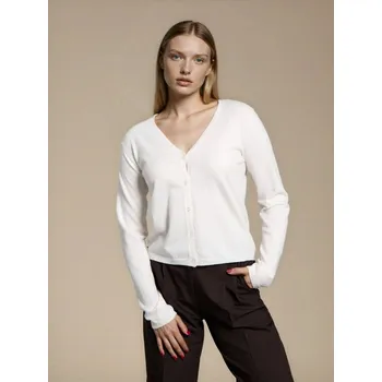 Dámský svetr Sinsay - Kardigan s příměsí vlny a viskózy - bílá - 239GT-00X - 239GT-00X-XL