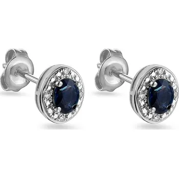 Náušnice Safírové náušnice 0,38 ct Kayia, bílé zlato, 14K IZBR091AZN + dárkové balení LUXUS zdarma