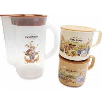 PROHOME - Hrnek sada zajíci 2ks + džbán