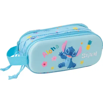 Penál Disney Dvoukomorový 3D penál Stitch Safta - modrý