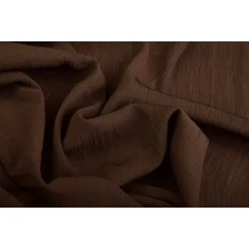 Šifon v hnědé barvě s mačkaným vzhledem PAR-CY01