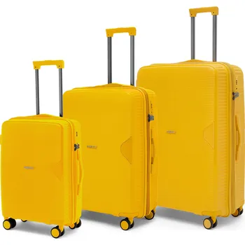 Blumoonky ALTAIR Sada 3 kufry spinner 55/66/77cm Žlutý Polypropylen Rozšiřitelný