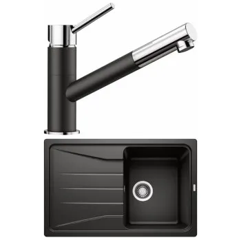Granitový dřez Blanco Set 08-D 25 Sona 45 S Černá Kano-S Černá