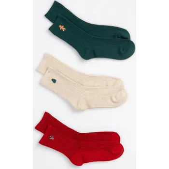 Reporter Young | Dívčí barevné ponožky s vánočním motivem, 3-PACK - Barva VÍCEBAREVNÁ, Velikost 37/39 243-0995G-19-600-1