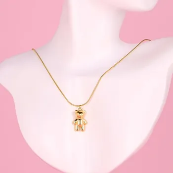 Náhrdelník Náhrdelník s medvídkem Stainless Steel - zlatý