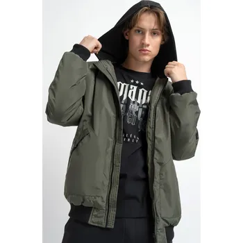 Reporter Young | Chlapecká khaki přechodová bomber bunda s kapucí - Barva KHAKI, Velikost 146 243-0882B-03-590-1