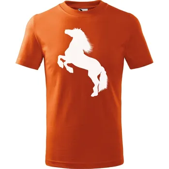 Chlapecké tričko DOBRÝ TRIKO Dětské tričko s potiskem Kůň Velikost: 146/10 let, Barva: Oranžová