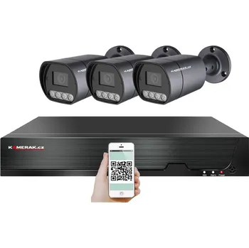 Mikrofon 4K PoE IP 3 kamerový set XM-310D 8MPx, mikrofon, CZ menu