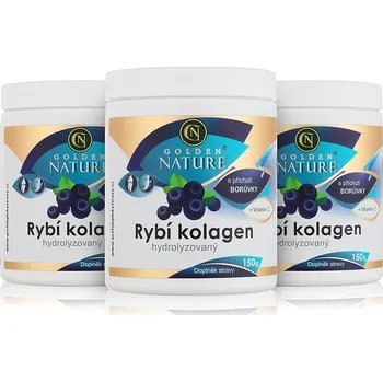 Kloubní výživa 2+1 Golden Nature Hydrolyzovaný Rybí kolagen s acerolou 450g (borůvka)