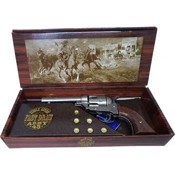 Replika zbraně Kolser | Kolt Peacemaker 1873 nikl + 6 nábojů + kazeta