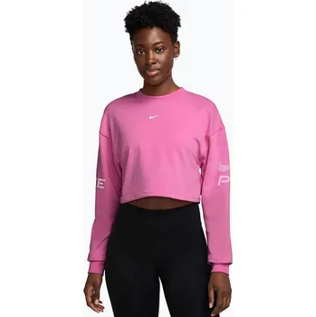 Dámská mikina Dámská tréninková mikina Nike Pro Dri-Fit Loose Crew-Neck playful pink/pink foam/white