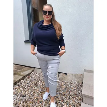 Dámský svetr Asymetrický svetr SKOS tmavě modrý Velikost: UNI: M-3XL