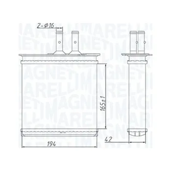 Výměník tepla pro vnitřní vytápění MAGNETI MARELLI 350218493000