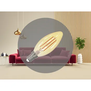 Žárovka NEDES LED Filament SLIM 4,5W VINTAGE - C35 / E14 / 1800K - ZFS103
