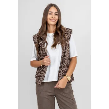 Dámská vesta Zoso vesta se zvířecím vzorem Inuz hnědo/zlatá Velikost: S