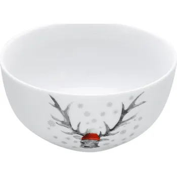 Miska Vánoční motiv jelen, bílá