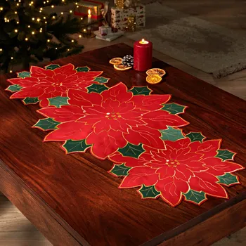 Vánoční dekorace 3Pagen Napron Vánoční hvězdy 38 x 80 cm