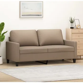 Pohovka zahrada-XL 2místná pohovka cappuccino 140 cm umělá kůže 359141