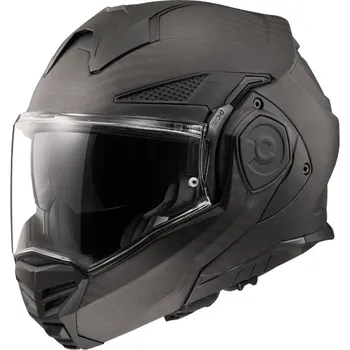 Motodoplněk Překlápěcí helma na motorku LS2 FF901 Advant X Solid Carbon matná černá L