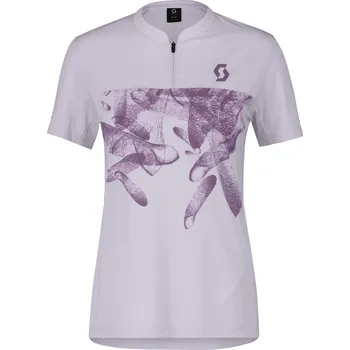 Cyklistické oblečení Cyklistický dres SCOTT W's Trail Flow Zip SS Misty Purple/Vivid Purple Velikost: L