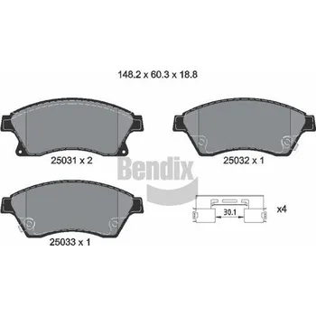 Brzdová destička Sada brzdových destiček, kotoučová brzda BENDIX Braking BPD1239