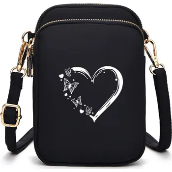 Kabelka Dámská černá crossbody taštička na mobil Barva: Černá