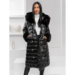 Dámský zimní dlouhý quiltovaný kabát s kapucí černý Bolf 5M3160A - L