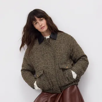 Reserved - Bomberka s příměsí vlny - hnědozelená - 035HV-78M - 035HV-78M-XS