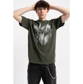 Reporter Young | Chlapecké tmavě zelené tričko s potiskem „Drip“ - Barva ZELENÁ, Velikost 158 253-0440B-13-570-1