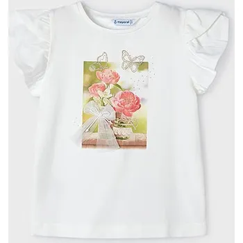 Dívčí tričko Dívčí triko Mayoral 3091 smetanová Rozměr: 128