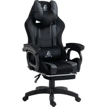 JAKS Herní židle černá eko kůže Student + masážní polštář zdarma