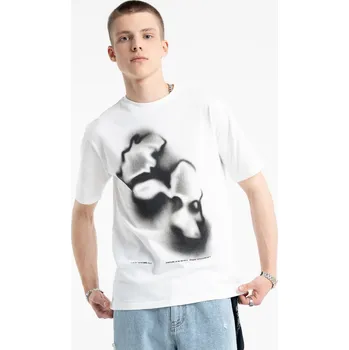 Reporter Young | Chlapecké bílé tričko s abstraktním černobílým potiskem „Unreality“ - Barva BÍLÁ, Velikost 146 253-0440B-11-200-1