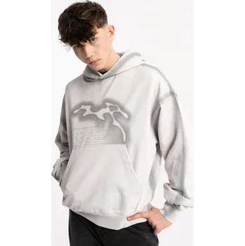 Chlapecká mikina Reporter Young | Chlapecká světle šedá mikina s kapucí s abstraktním potiskem a nápisem „Eternal Chaos“ - Barva ŠEDÁ, Velikost 170 253-0551B-08-110-1