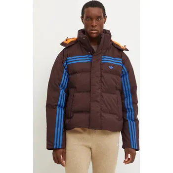 Péřová bunda adidas Originals Prem Puffer Jacket pánská, hnědá barva, zimní, JL9556 89X, vel. XL