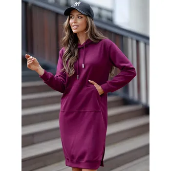 Dámské šaty Dámská sportovní šaty s kapucí bordó Bolf 523 - S