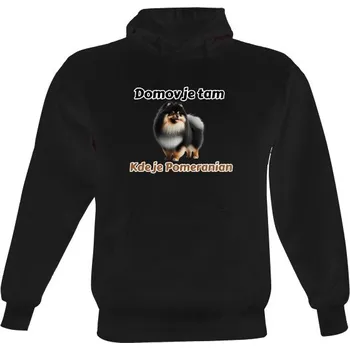 Pánská mikina Pánská mikina s kapucí s potiskem Pomeranian s palením pánské