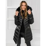 Dámský zimní dlouhý quiltovaný kabát s kapucí černý Bolf 5M3162A2 - L
