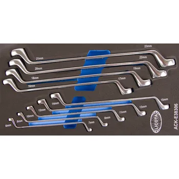 Klíč Sada oboustranných očkových klíčů 75°, 9 ks