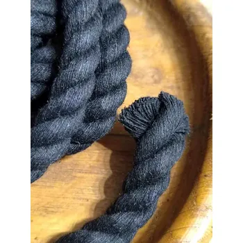 Příze Bavlněná šňůra kroucená Ø10 mm tuhá barva černá